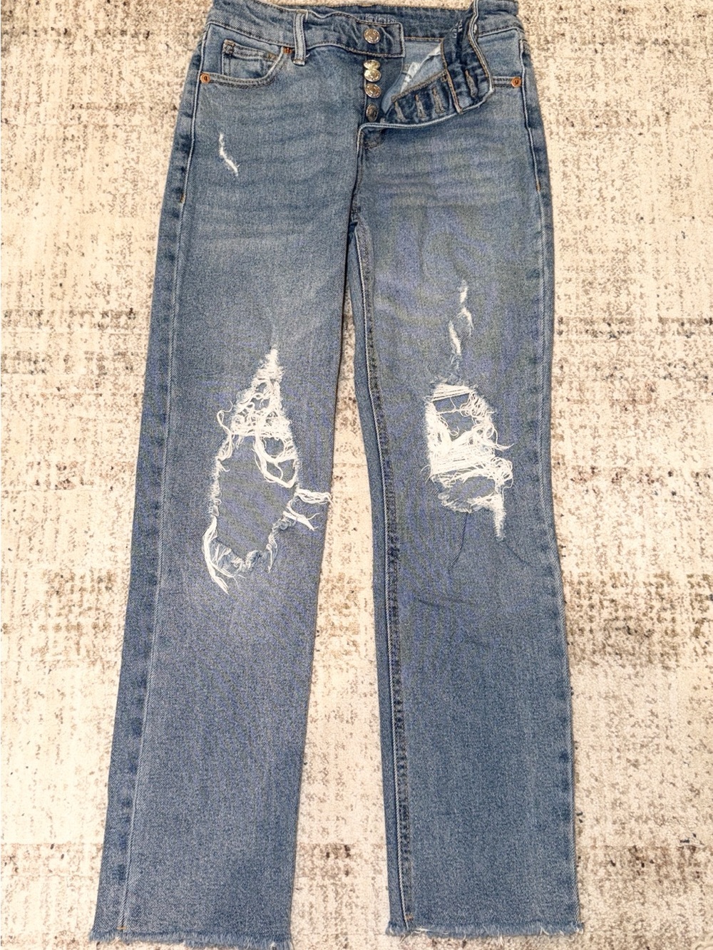 Wild Fable High-Rise Distressed Straight-Leg Women's Jeans - 00